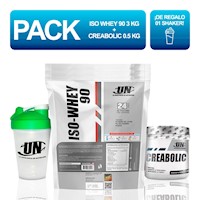 PACK UN ISO WHEY 90 3 KG CHOCOLATE + CREABOLIC 500G