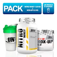 PACK UN NITRO WHEY 1.25KG VAINILLA + NOX-UP CONCENTRATED 300G FRUITPUNCH