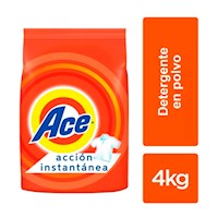 Detergente en Polvo ACE Acción Instantánea Bolsa 4Kg