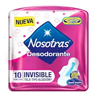 Toallas Higiénicas NOSOTRAS Tela Invisible con Desodorante Paquete 10 und