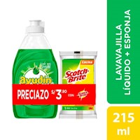 Lavajilla Lìquido AYUDIN Limón Frasco 215ml + Mini Esponja