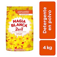 Detergente en Polvo MAGIA BLANCA Floral Bolsa 4Kg