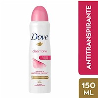 Desodorante en Aerosol para Mujer DOVE Clear Tone Frasco 150ml
