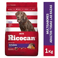 Comida para Perros RICOCAN Adultos Todas las Razas Multisabores Bolsa 1Kg