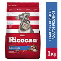 Comida para Perros RICOCAN Adultos Razas Pequeñas Cordero y Cereal Bolsa 1 Kg