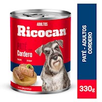 Comida para Perros RICOCAN Adultos Paté de Cordero Lata 330g