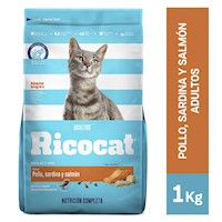 Comida para Gatos RICOCAT Pollo, Sardina, Salmón Bolsa 1 kg