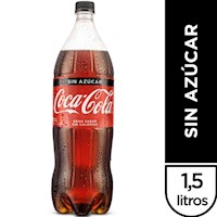 Gaseosa COCA COLA Sin Azúcar Botella 1.5L