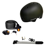 KIT DE PROTECCIÓN XCLUSIVE CASCO URBANO, INFLADOR Y CADENA DE SEGURIDAD