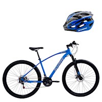 BICICLETA ACERO XCLUSIVE ARO 29 AG DISCO MECANICO + CASCO AZUL L