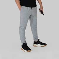 YONISTERS CLOTHING - Jogger Básico de Algodón Gris Claro