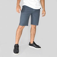YONISTERS CLOTHING - Short Drill Semipitillo Stretch Gris Azulado