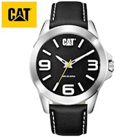 Reloj CATERPILLAR YT14132132 para Hombre Acero Inoxidable Correa De Cuero Negro