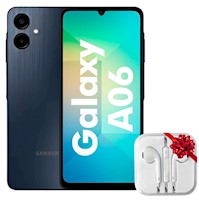 Celular Samsung A06 Negro 64GB 4GB de ram + Audifonos Jack 3.5mm de Regalo