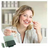 Organizador de Pastillas Pastillero Diario con 21 compartimientos Removibles