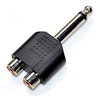 Adaptador Plug 6.5mm a 2 RCA Hembra Mono