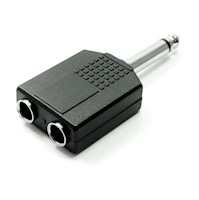 Adaptador de 6.5mm (Mono) a dos 6.5mm stereo para audífonos