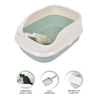 Caja de Arena Arenero para Gato con Pala Cernidora 21x52x37cm