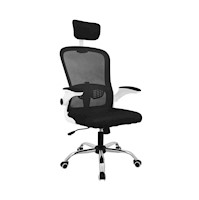 Silla Giratoria Evok Brazos Abatibles Blanco/Negro Ofideas