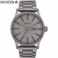 Reloj Nixon Sentry A3562785 Para Hombre Fecha Acero Inoxidable Gris Gunmetal