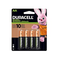 Pilas recargables AA x4 Duracell 2500mAh