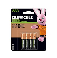 Pilas recargables AAA x4 Duracell 900mAh