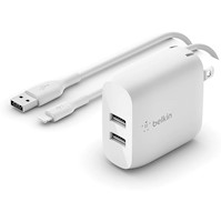 Belkin Cargador USBx2 24W iPhone 12 + Lightning to USB-A WCD001dq1MWH