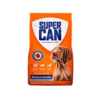 Comida Perros Supercan Adulto Mediano y Grandes Carne 15kg