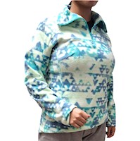 Chompa Polar Mujer Columbia Arctic Air Printed Half - Celeste