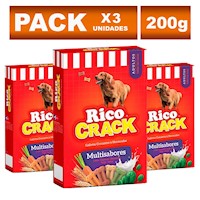 Snacks para Perros Ricocrack Adulto de Multisabores 200g x3