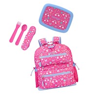 Set Bentgo Mochila Escolar, Lonchera y Cubiertos - Mariposas y Arcoiris