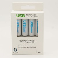Belicell - Pack de 4 Baterías Recargables de Litio AA USB 2550mWh 1.5V