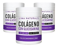 Pack 03 pomos Colágeno con Glucosamina 500 gramos Lima Naturals