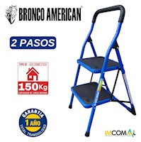 ESCALERA ACERO DOMESTICA TIPO TABURETE DE 2 PASOS CAPACIDAD DE CARGA 150 KG