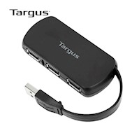 HUB TARGUS USB 2.0 ACH214 DE 4 Puertos Negro