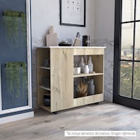 MUEBLE DE COCINA BI-COLOR CON RUEDAS - DUNA / BLANCO | TUHOME