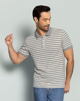 Camiseta polo manga corta con cuello y mangas tejidos en contraste
