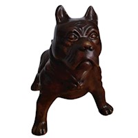 Adorno Perro Berasbully de ceramica Marron