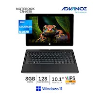 Laptop Advance CN4058 2 en 1 Celeron N4020 8Gb Ram, 128Gb EMMC, 10.1" Táctil