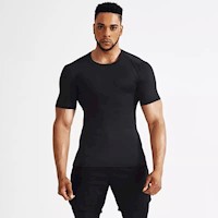 Polo deportivo de compresión para hombres manga corta licra Fitness