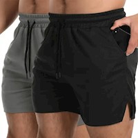 Short deportivo hombre para gimnasio y entrenamiento Short corto black