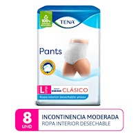 Ropa interior desechable adultos Tena Pants Clásico L 8un