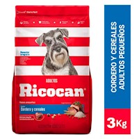 Comida Perro Adulto Pequeño Ricocan Cordero y Cereales 3kg