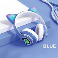 Audífono Gato Bluetooth con Luz Led-Azul