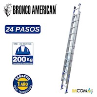 ESCALERA ALUMINIO PROFESIONAL TELESCOPICA DE 24 PASOS CAPACIDAD DE CARGA 200 KG