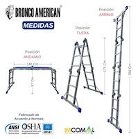 Escalera Multiposición de Aluminio de 12 Pasos 4x4