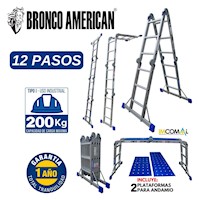 Escalera Multiposición de Aluminio de 12 Pasos 4x4