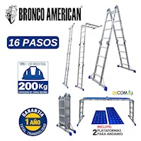 Escalera Multiposición de Aluminio de 16 Pasos 4x4