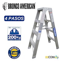 ESCALERA ALUMINIO TIJERA DOBLE ASCENSO DE 4 PASOS CAPACIDAD DE CARGAR 200 KG