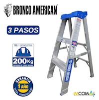 ESCALERA ALUMINIO TIJERA SIMPLE ASCENSO DE 3 PASOS CAPACIDAD DE CARGAR 200 KG